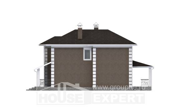 185-002-П Проект двухэтажного дома, компактный коттедж из пеноблока Добрянка, House Expert