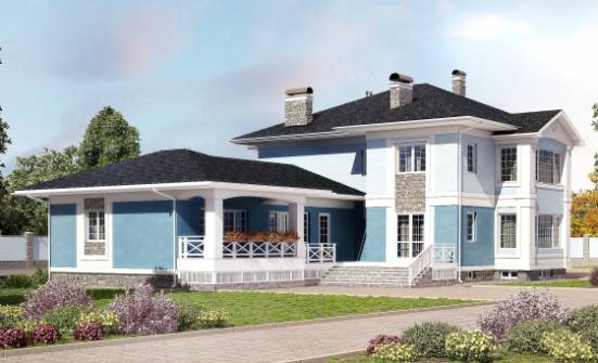 620-001-П Проект трехэтажного дома, гараж, большой загородный дом из поризованных блоков Чайковский | Проекты домов от House Expert
