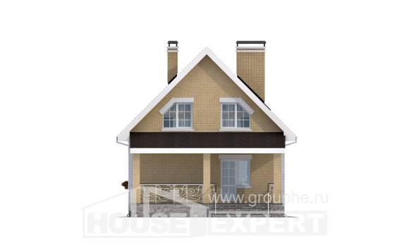 130-004-П Проект двухэтажного дома мансардой, красивый загородный дом из бризолита Березники, House Expert