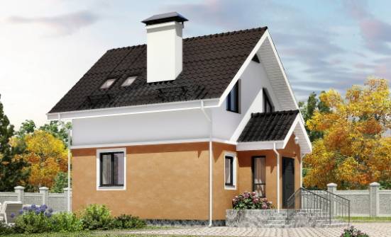 070-001-Л Проект двухэтажного дома с мансардным этажом, экономичный коттедж из теплоблока Кунгур | Проекты домов от House Expert