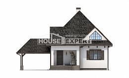 110-002-Л Проект двухэтажного дома с мансардным этажом, гараж, бюджетный коттедж из твинблока Лысьва, House Expert