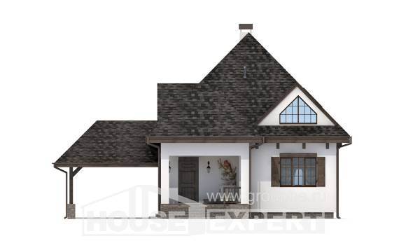 110-002-Л Проект двухэтажного дома с мансардным этажом, гараж, бюджетный коттедж из твинблока Лысьва, House Expert