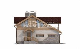 165-002-П Проект двухэтажного дома мансардный этаж и гаражом, скромный коттедж из газосиликатных блоков Чернушка, House Expert