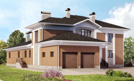 520-002-Л Проект трехэтажного дома и гаражом, огромный загородный дом из блока Лысьва | Проекты домов от House Expert