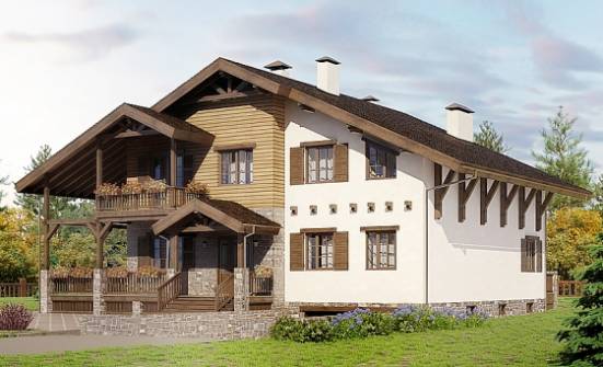 400-004-П Проект трехэтажного дома с мансардным этажом и гаражом, большой домик из кирпича Добрянка | Проекты домов от House Expert