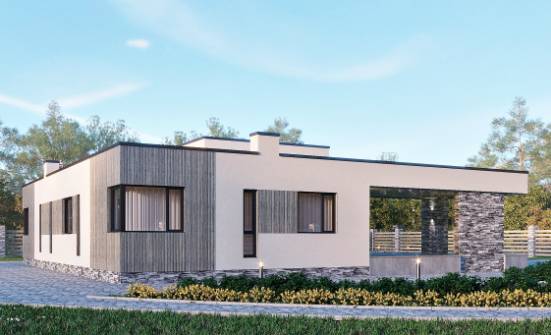 175-001-Л Проект одноэтажного дома, современный коттедж из керамзитобетонных блоков Верещагино | Проекты одноэтажных домов от House Expert