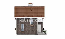 045-001-Л Проект двухэтажного дома с мансардным этажом, простой дом из пеноблока Оса, House Expert