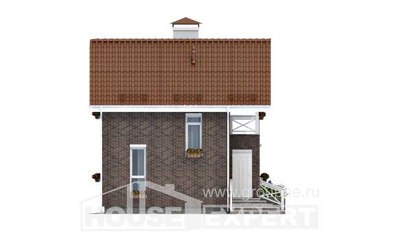 045-001-Л Проект двухэтажного дома с мансардным этажом, простой дом из пеноблока Оса, House Expert