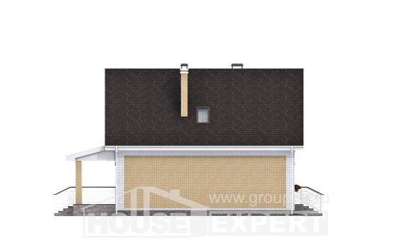 130-004-П Проект двухэтажного дома мансардный этаж, компактный загородный дом из арболита, Кунгур
