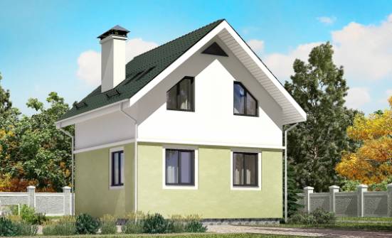 070-001-П Проект двухэтажного дома с мансардой, современный коттедж из теплоблока Оса | Проекты домов от House Expert