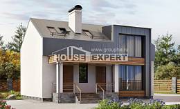 120-004-П Проект двухэтажного дома мансардный этаж, классический загородный дом из газобетона Пермь, House Expert
